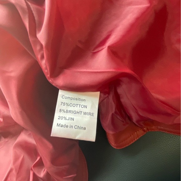 Vintage Jacket Red Faux Leather Biker Motorcycle Womens Size‎ Medium - Picture 6 of 9